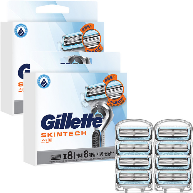 질레트 스킨텍 매뉴얼 면도기날, 8개입, 2개