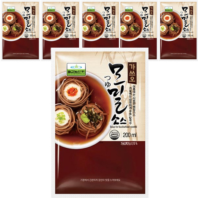 모밀 소스 파우치, 200ml, 6개