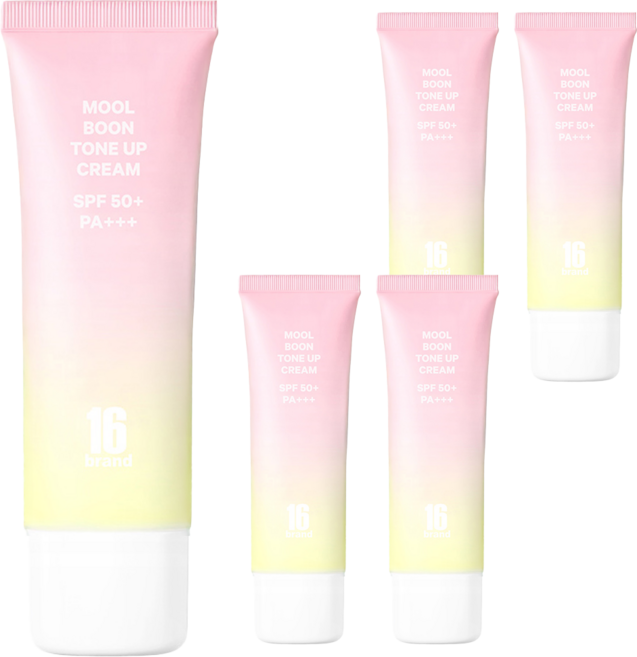 16브랜드 물분 톤업 크림 SPF50 PA+++ 50ml, 라이트피치, 5개