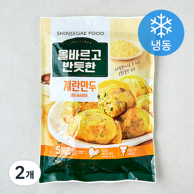올바르고 반듯한 계란만두 (냉동), 1kg, 2개