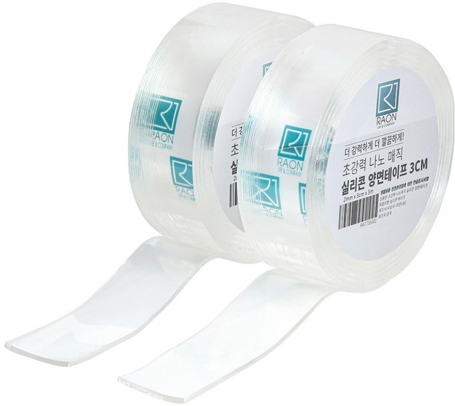 라온 초강력 나노 매직 실리콘 양면테이프 3m, 2개