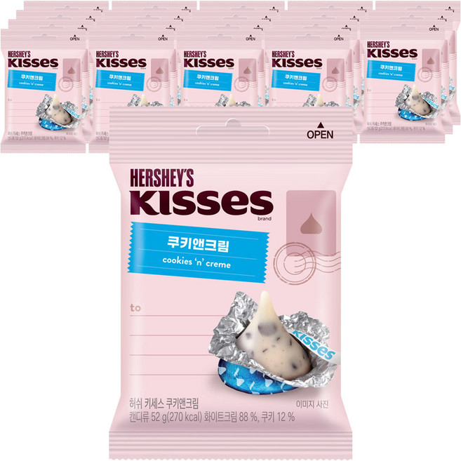 키세스 쿠키앤크림, 52g, 20개