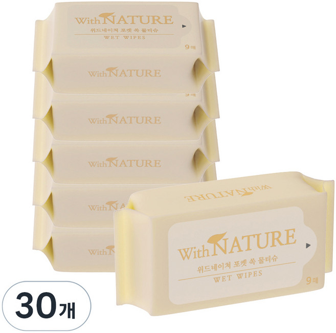 위드네이쳐 포켓 쏙 미니 물티슈 본품, 30개, 9매, 50g