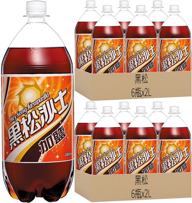 黑松 加鹽沙士, 2L, 12瓶