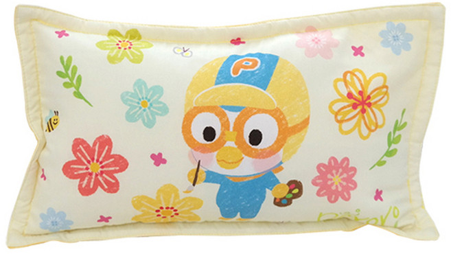시은데코 뽀로로 플라워가든 베개커버 25 × 45 cm, 옐로우