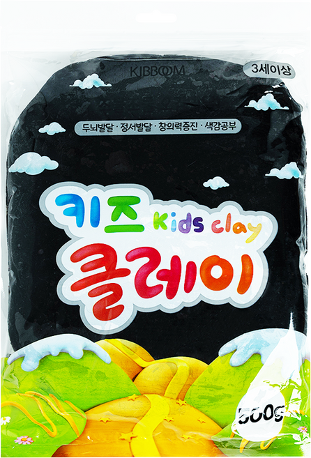 KIBBOOM 兒童黏土, 黑色, 500g, 1個
