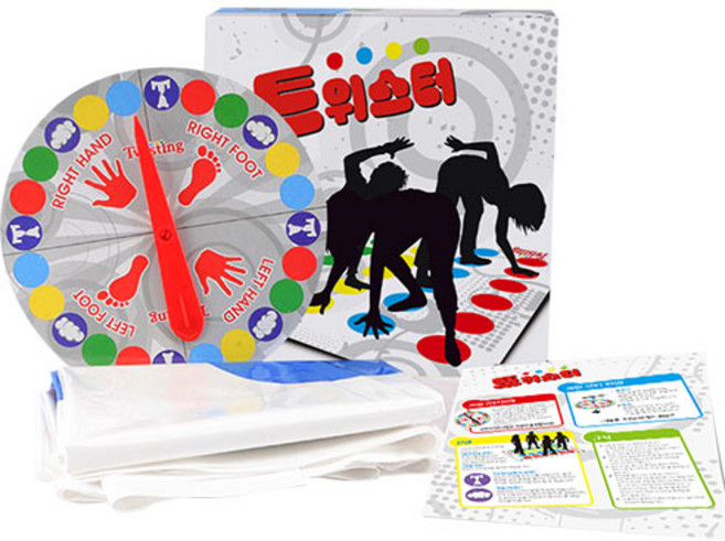 Bye마켓 홈 파티 보드게임 트위스터 + 박스 2인용, 혼합색상, 1세트