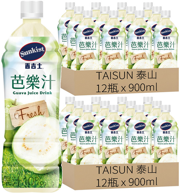 TAISUN 泰山 芭樂果汁飲料, 900ml, 24瓶