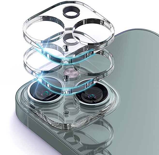 구스페리 에어가드 카메라 렌즈 풀커버 강화유리 휴대폰 액정보호 필름 2매, 1세트