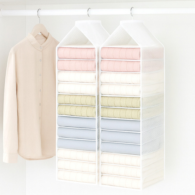 주앤지 칸막이 옷장 수납 걸이형, 혼합색상, 12칸, 2개