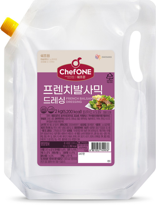 쉐프원 프렌치 발사믹 드레싱, 2kg, 1개