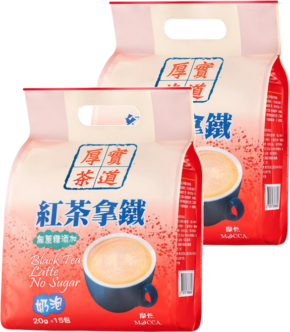 MOCCA 摩卡 紅茶拿鐵 無糖, 20g, 15包, 2袋