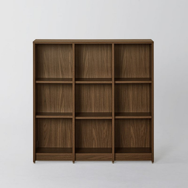 까사미아 하벨 책장 3단 110cm 방문설치, 브라운