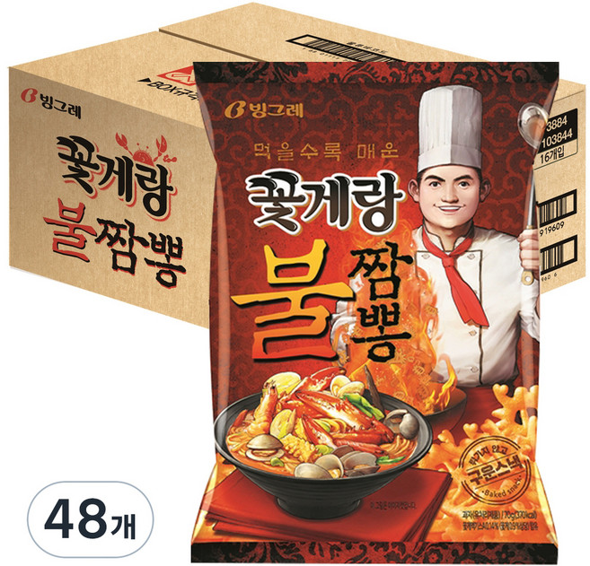 꽃게랑 불짬뽕 스낵, 70g, 48개