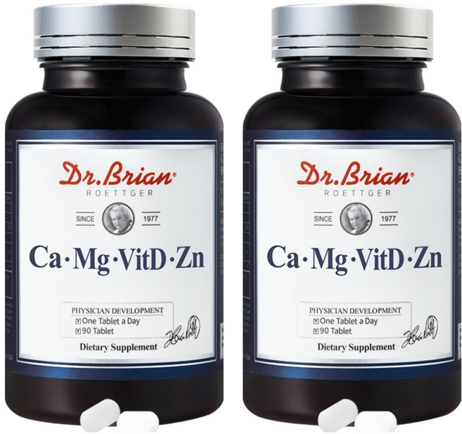 닥터브라이언 칼슘 마그네슘 비타민D 아연 영양제, 90정, 2개