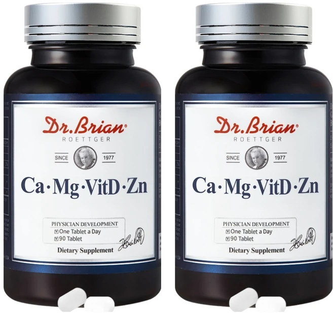 닥터브라이언 칼슘 마그네슘 비타민D 아연 영양제, 90정, 2개 - 쿠팡