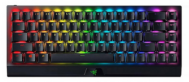 RAZER 雷蛇 黑寡婦V3 mini幻影布丁 無線機械式RGB鍵盤, 黑色, RZ03-03891900-R3M1-UT, 黃軸