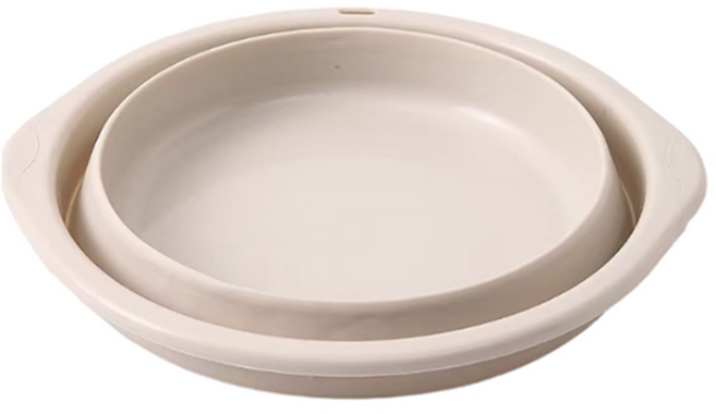 원이네 휴대용 다용도 접이식 대야 소, 아이보리, 1개