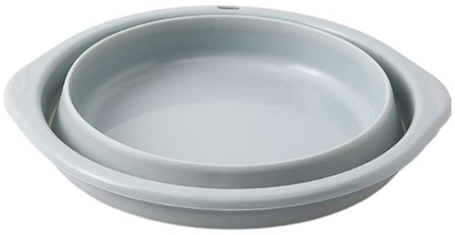 원이네 휴대용 다용도 접이식 대야 소, 블루, 1개