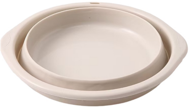 원이네 휴대용 다용도 접이식 대야 대, 아이보리, 1개