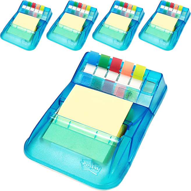 쓰리엠 포스트잇 콤보팩 KR-2001 디스펜서 + 팝업리필 100p+ 플래그 50p, 혼합색상, 5세트
