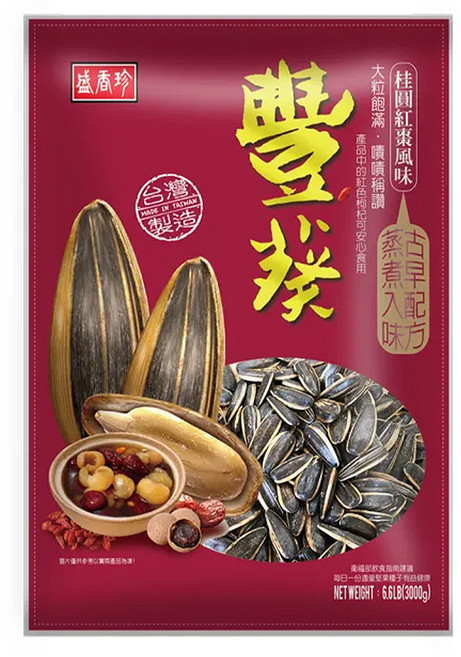 盛香珍 豐葵香瓜子 桂圓紅棗, 3000g, 1包