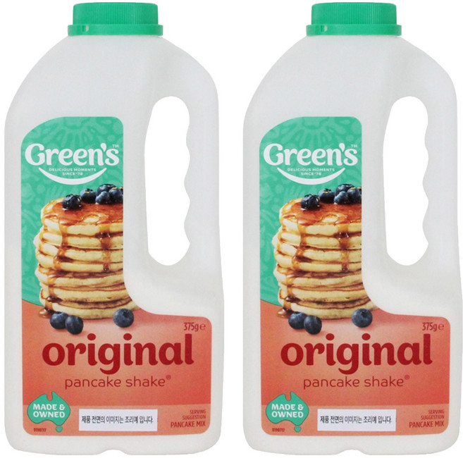 그린스 오리지널 팬케이크 쉐이크, 375g, 2개