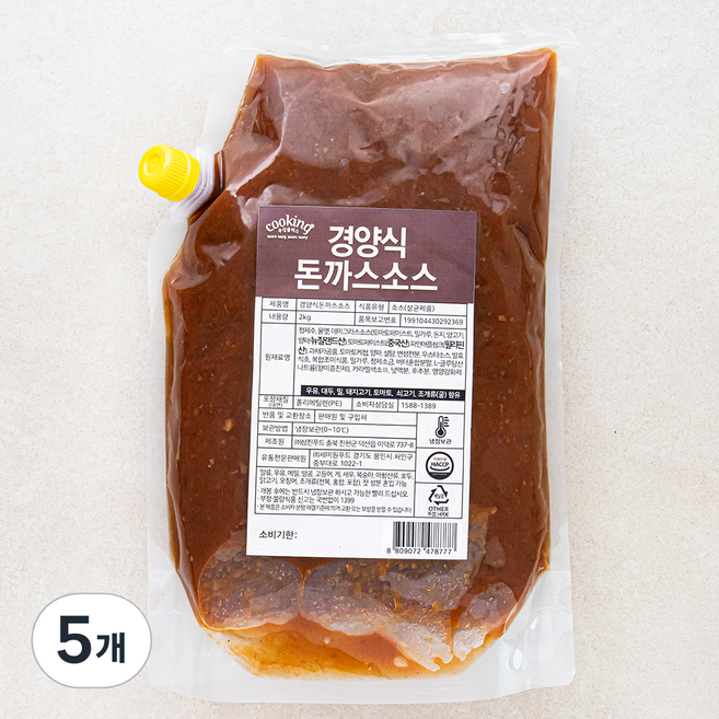 세미원 푸드 경양식 돈까스소스, 2kg, 5개