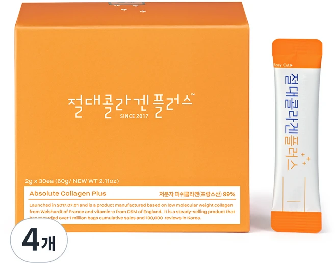 절대콜라겐 플러스, 30회분, 4개 - 쿠팡