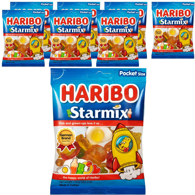 HARIBO 綜合明星軟糖 口袋裝, 100g, 8個