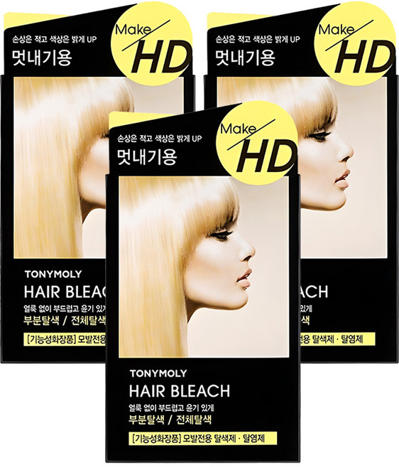 토니모리 메이크 에이치디 헤어 블리치 탈색제, 3개