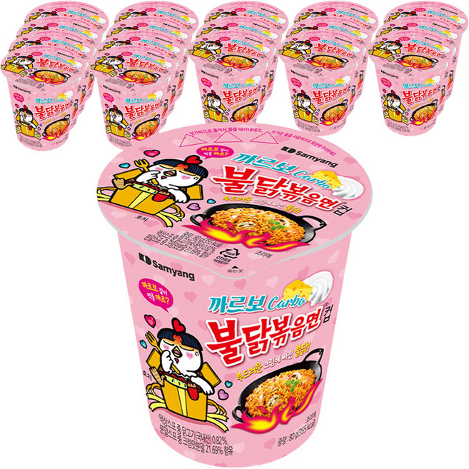 삼양 컵 까르보 불닭볶음면 80g, 18개
