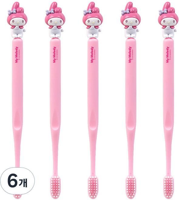 아텍스 산리오캐릭터즈 마이멜로디 피규어 칫솔, 핑크, 5개입, 6개