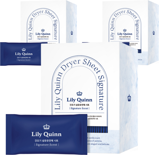 릴리퀸 프리미엄 건조기 섬유유연제 시트 시그니처 본품, 3개, 40개입