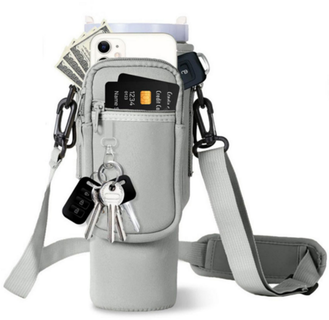 유티 스탠리 텀블러 키링걸이 가방 + 줄 세트, 그레이, 1세트