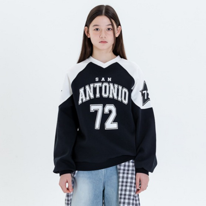 제이씨비 주니어 라글란 배색 럭비 맨투맨 U142