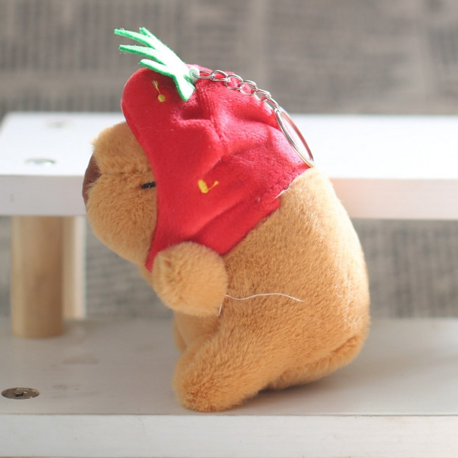 아트조이 카피바라 인형 키링, 12cm, 딸기써바라, 1개