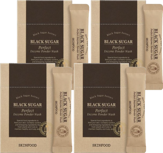 스킨푸드 블랙슈가 퍼펙트 엔자임 파우더 워시 30p, 36g, 4개