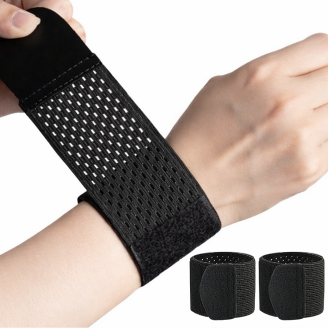 닥터든든 메쉬 밴드형 스포츠 손목 보호대, 2개, 블랙