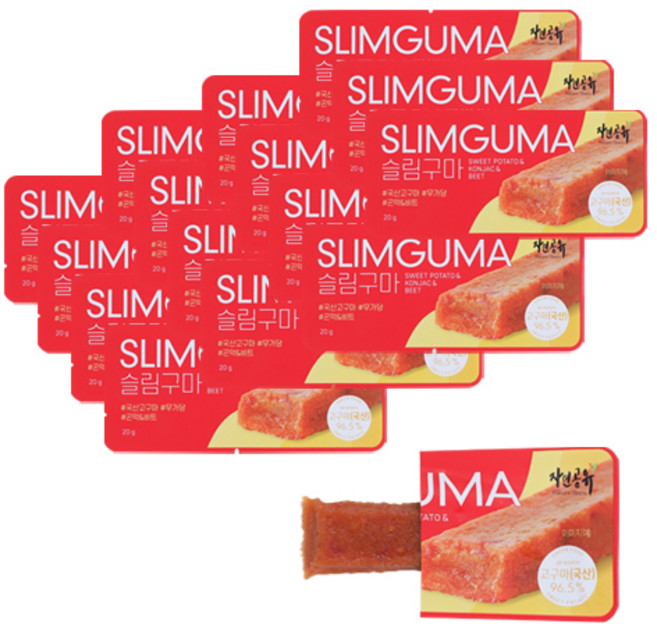 자연공유 슬림구마 고구마말랭이, 20g, 16개