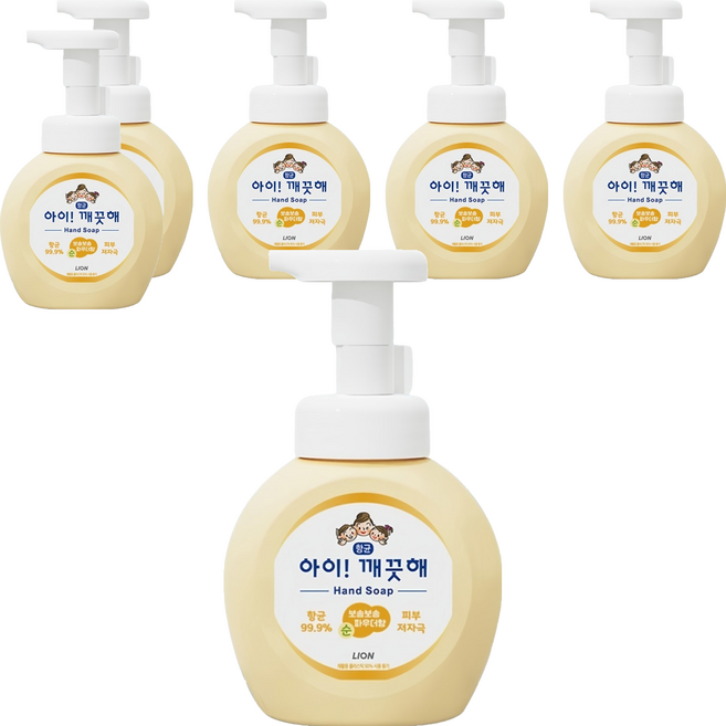 아이깨끗해 항균 폼 핸드솝 순 보송보송 파우더향, 490ml, 6개