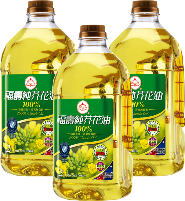 福壽實業 純芥花油, 2L, 3瓶