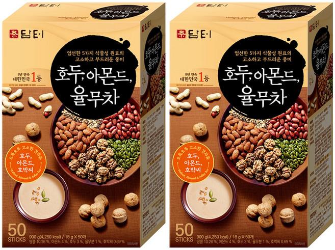 담터 호두 아몬드 율무차, 18g, 50개입, 2개