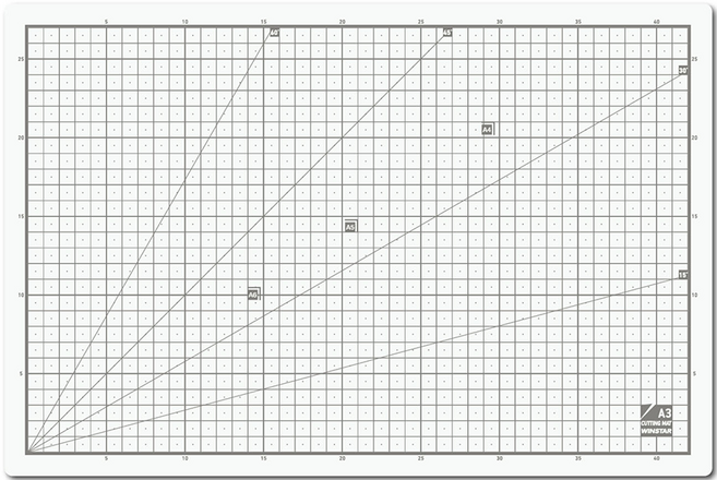 WINSTAR 彩色切割墊, 白灰色