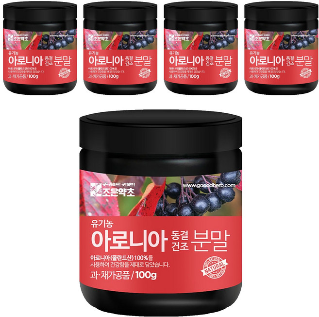 조은약초 아로니아 동결건조 분말, 5개, 100g