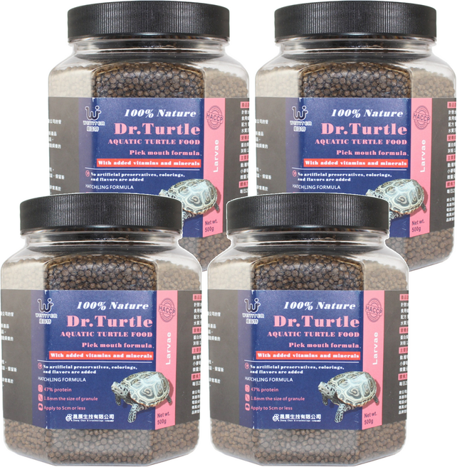 WEIYITER 維益特 水龜挑嘴幼體浮水飼料, 500g, 4罐