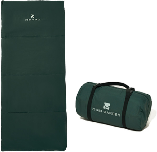 모비가든 플리스 안감 와이드 침낭 2.3kg, 그린, 1개