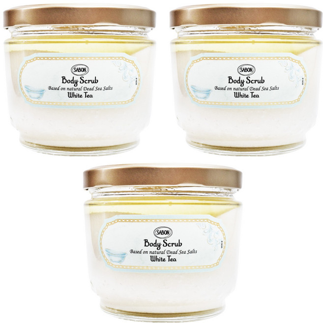 SABON 全新升級 白茶身體磨砂膏, 600g, 3罐