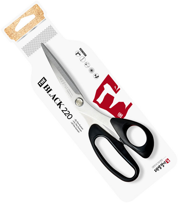 대장장이 더블랙220 주방 가위, 블랙, 1개