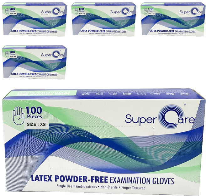 슈퍼케어 라텍스 진료용장갑, 미니(XS), 5개